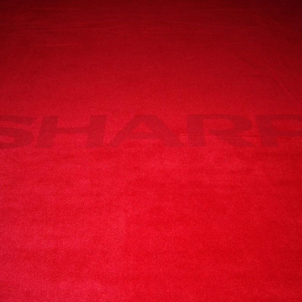 SHARP ELECTRONICS RED EMBOSSED THROW BLANKET NEW - Picture 3 of 4
